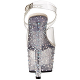 gjennomsiktig 18 cm STARDANCE-708 strass plat� h�ye h�ler