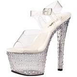gjennomsiktig 18 cm STARDANCE-708 strass plat� h�ye h�ler