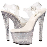 gjennomsiktig 18 cm STARDANCE-708 strass plat� h�ye h�ler