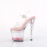 gjennomsiktig 19 cm ENCHANT-708AQ1 glitter plat� sandaler dame