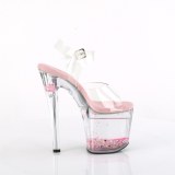gjennomsiktig 19 cm ENCHANT-708AQ1 glitter plat� sandaler dame