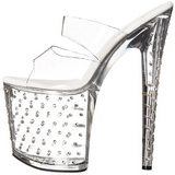 gjennomsiktig 20 cm Pleaser STARDUST-802 strass plat� h�ye mules
