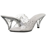 gjennomsiktig 8 cm BELLE-301RS slipper strass h�ler