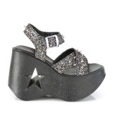glitter 13 cm DemoniaCult DYNAMITE-02 lolita sandaler med kileh�ler