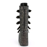 glitter 14 cm SWING-G plat� midt leggst�vel - dame plat�st�vler med spenner svart