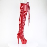 glitter 18 cm PEEP TOE r�de l�rh�ye st�vler h�ye h�ler med sn�ring