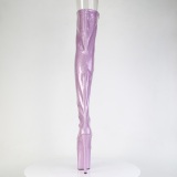 glitter 20 cm PEEP TOE lilla l�rh�ye st�vler h�ye h�ler med sn�ring