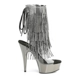 gr� 15 cm DELIGHT-1017RSF h�ye ankelst�vletter med frynser til dame