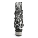 gr� 15 cm DELIGHT-1017RSF h�ye ankelst�vletter med frynser til dame