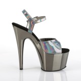 grå 18 cm ADORE-709HGCH hologram platå høye hæler dame