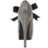 grå strass 14,5 cm Burlesque TEEZE-04R høye platform pumps sko