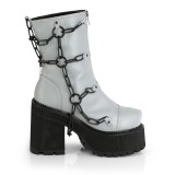 gr� vegan 12 cm ASSAULT-66 lolita plat� ankelst�vletter med blokkh�l for kvinner