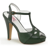 grønn 11,5 cm retro vintage BETTIE-23 høye fest sandaler med hæl