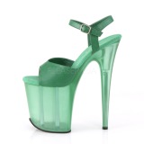 grønn 20 cm FLAMINGO-809T akryl platå høye hæler dame
