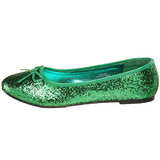 gr�nn STAR-16G glitter ballerinasko dame med flate h�l