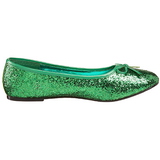 gr�nn STAR-16G glitter ballerinasko dame med flate h�l