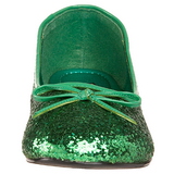 gr�nn STAR-16G glitter ballerinasko dame med flate h�l