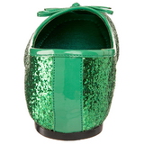 gr�nn STAR-16G glitter ballerinasko dame med flate h�l
