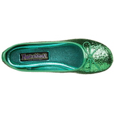 gr�nn STAR-16G glitter ballerinasko dame med flate h�l