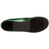 gr�nn STAR-16G glitter ballerinasko dame med flate h�l