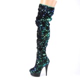 gr�nn paljetter 15 cm DELIGHT-3004 pleaser l�rh�ye st�vler
