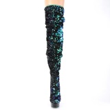 gr�nn paljetter 15 cm DELIGHT-3004 pleaser l�rh�ye st�vler