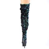 gr�nn paljetter 15 cm DELIGHT-3004 pleaser l�rh�ye st�vler