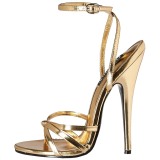 gull 15 cm DOMINA-108 fetish sandaler med stiletth�ler