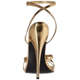 gull 15 cm DOMINA-108 fetish sandaler med stiletthæler