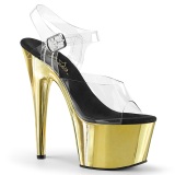 gull 18 cm ADORE-708 krom platå høye hæler sko