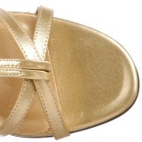 gull 8 cm ROMAN-10 knehøye gladiator sandaler til dame