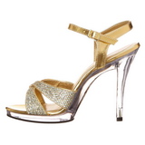 gull glitter 12 cm FLAIR-419G dame sandaletter lavere hæl