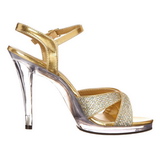 gull glitter 12 cm FLAIR-419G high heels sko til menn
