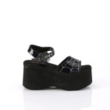 hologram 6,5 cm DemoniaCult FUNN-10 emo lolita plat� sandaler med kileh�ler