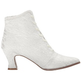 hvit 12 cm VICTORIAN-30 dame ankelst�vletter med sn�ring