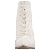 hvit 12 cm VICTORIAN-30 dame ankelst�vletter med sn�ring