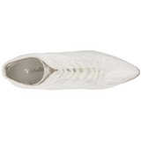 hvit 12 cm VICTORIAN-30 dame ankelst�vletter med sn�ring