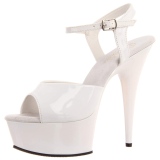 hvit 15 cm DELIGHT-609 pleaser høye hæler for kvinner