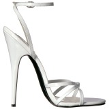 hvit 15 cm DOMINA-108 fetish sandaler med stiletth�ler