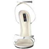 hvit 15 cm DOMINA-108 fetish sandaler med stiletth�ler