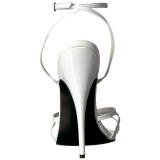 hvit 15 cm DOMINA-108 fetish sandaler med stiletth�ler