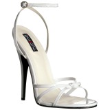 hvit 15 cm DOMINA-108 fetish sandaler med stiletth�ler