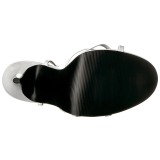 hvit 15 cm DOMINA-108 fetish sandaler med stiletth�ler