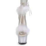 hvit 18 cm ADORE-724F pole dance h�yh�lte sandaler med fj�r