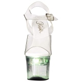 hvit 18 cm FLASHDANCE-708 pole dance sko stripper sandaletter led lysp�re