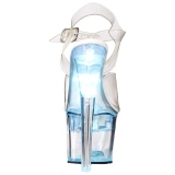 hvit 18 cm FLASHDANCE-708 pole dance sko stripper sandaletter led lysp�re