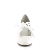 hvit 6,5 cm WIGGLE-32 retro vintage maryjane pumps med blokkh�l