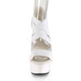 hvit elastisk band 15 cm DELIGHT-669 pleaser sko med hæler til kvinner
