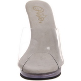 hvit gjennomsiktig 12 cm FLAIR-401 høyhælte slipper sko