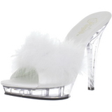 hvit gjennomsiktig 13 cm LIP-101-8 plateau h�yh�lte slipper sko